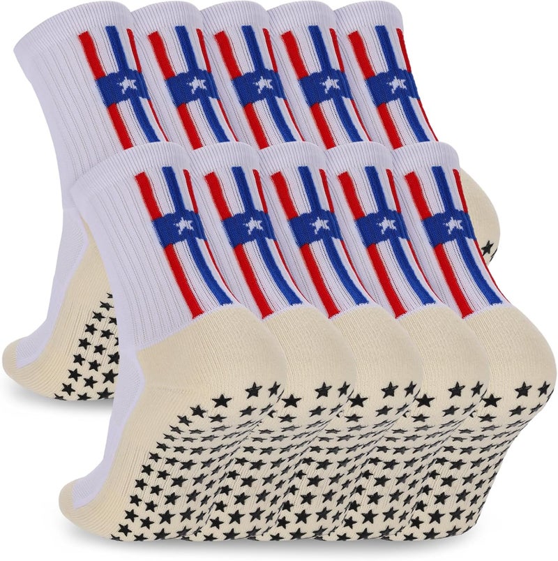 Ultrafun 3/5 Pairs Soccer Socks with Grip Pads Non Slip Football Basketball Sports Socks for Men Women - Image 1